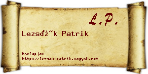 Lezsák Patrik névjegykártya