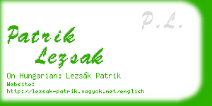 patrik lezsak business card