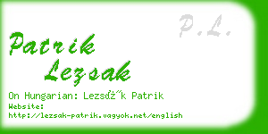 patrik lezsak business card